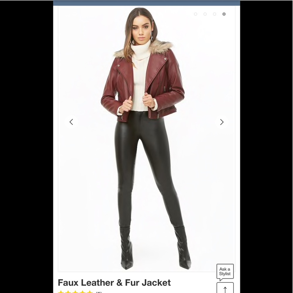 Forever 21 Leather & Fur Jacket.